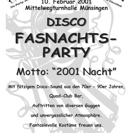 10. Februar 2001Disco Fasnachts-Party